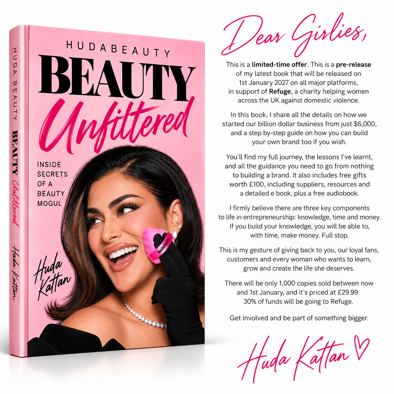 Beauty Unfiltered pre-release letter